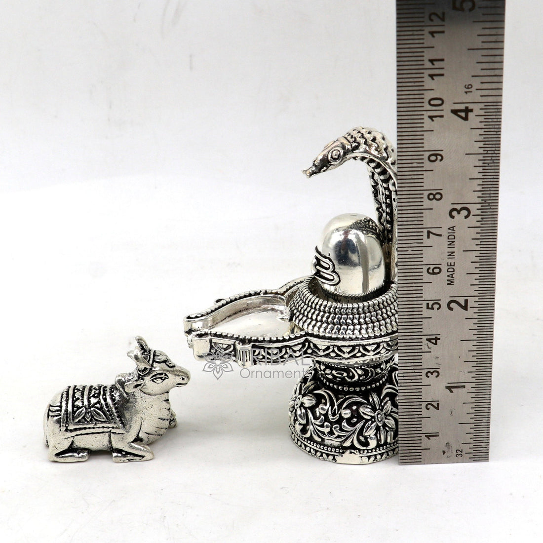 3.5" 925 sterling silver Divine lord shiva lingam for home office worshiping small miniature article, best gift silver article art629 - TRIBAL ORNAMENTS