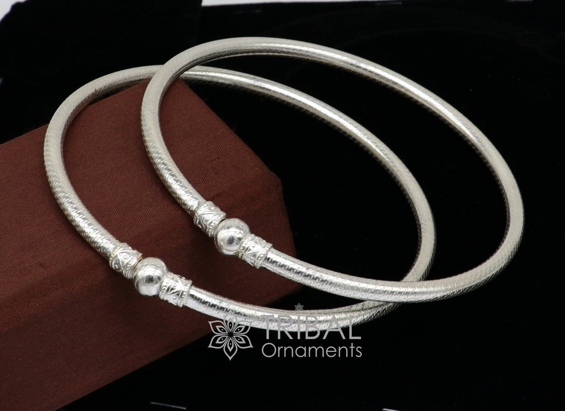 Handmade design sterling silver ankle kada bracelet, amazing single ball design ethnic ankle jewelry best nsfk96 - TRIBAL ORNAMENTS