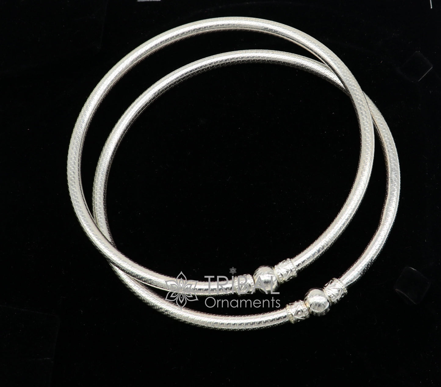 Handmade design sterling silver ankle kada bracelet, amazing single ball design ethnic ankle jewelry best nsfk96 - TRIBAL ORNAMENTS