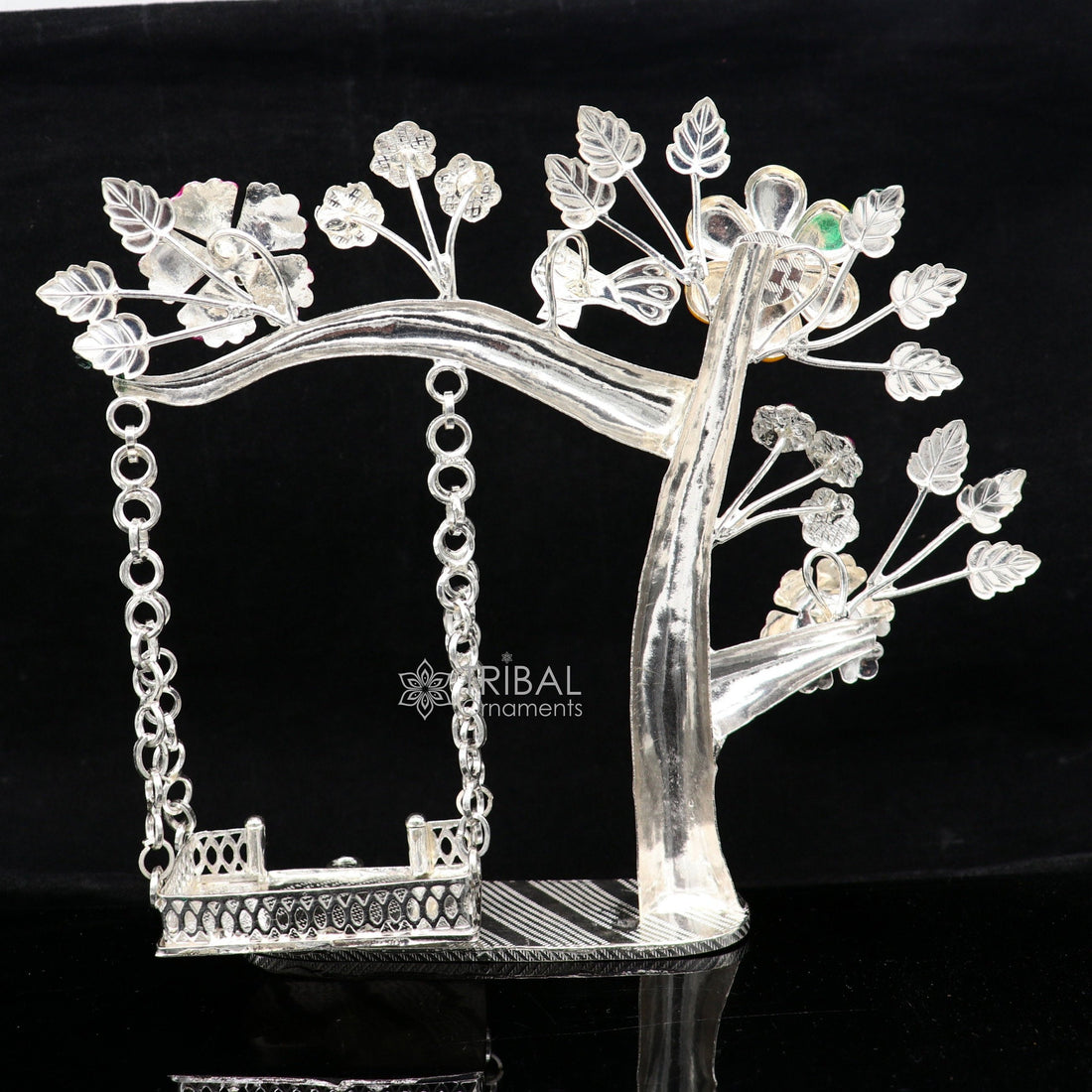 925 Sterling silver handmade laddu Gopala jhula, little Krishna swing on tree, child krishan Swing , silver jhula, laddu gopal jhula, su1051 - TRIBAL ORNAMENTS