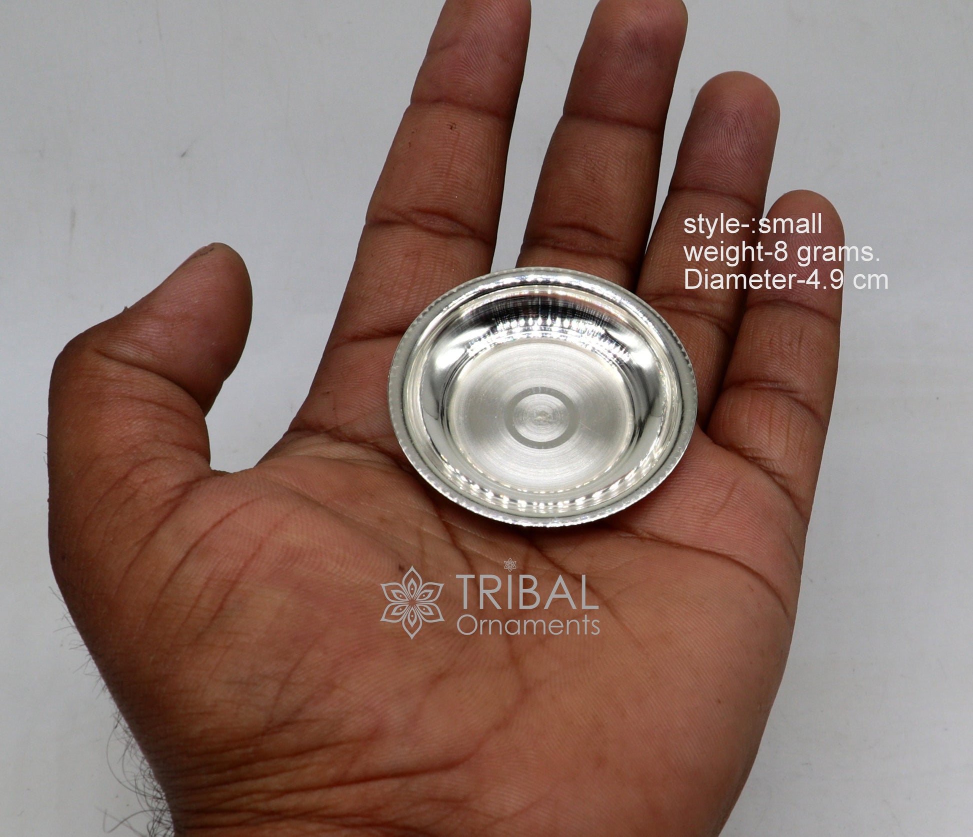 925 silver handmade silver small plate or Tilak bowl , best small tiny plate for saffron sandal or kumkum tilak dani, silver thali su1052 - TRIBAL ORNAMENTS