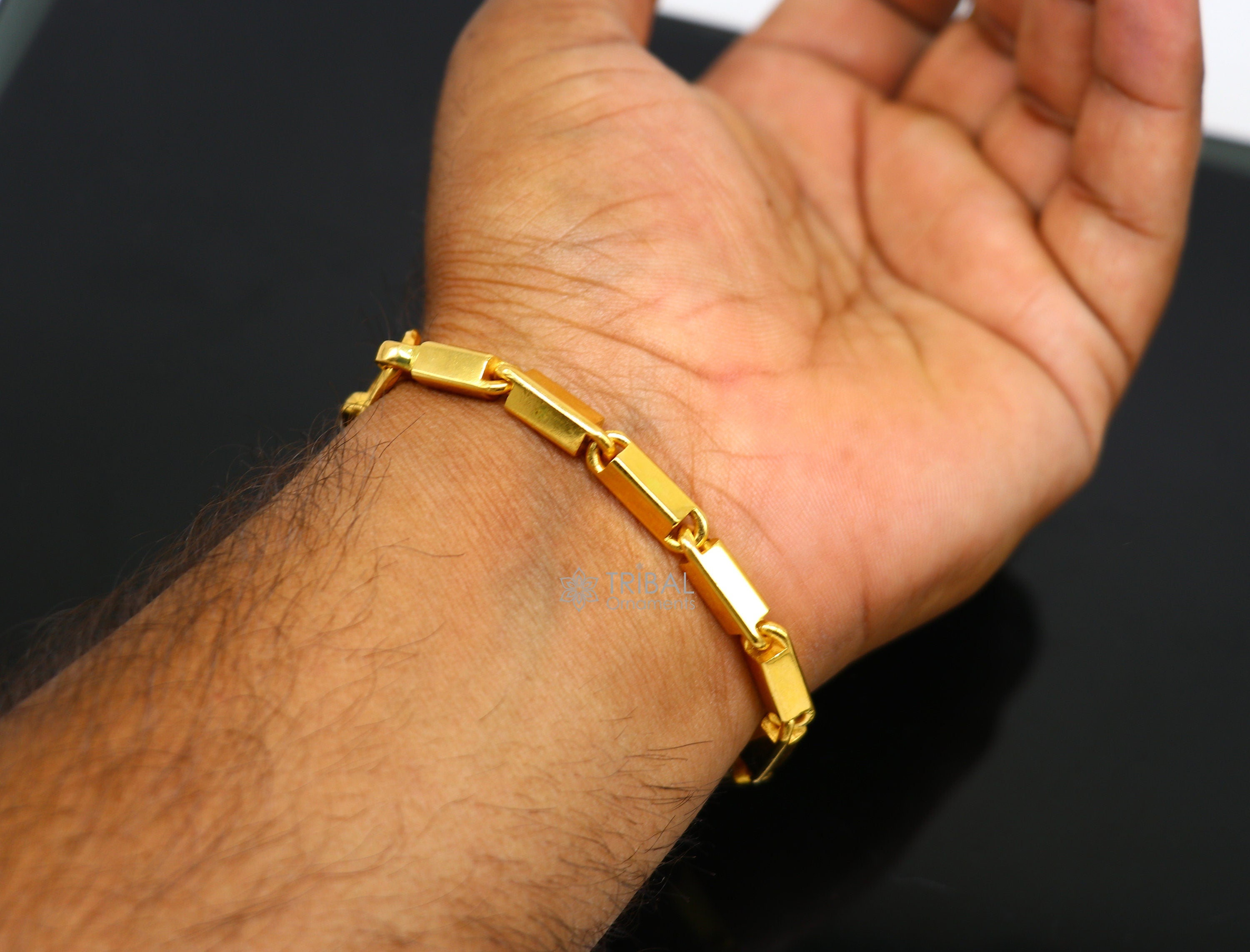 Mens white and on sale yellow gold bracelet