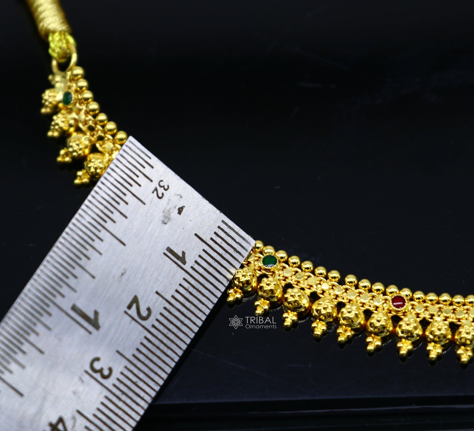 Hallmarked 22kt yellow gold handmade Traditional cultural trendy design necklace set brides tribal ethnic jewelry From India set93 - TRIBAL ORNAMENTS
