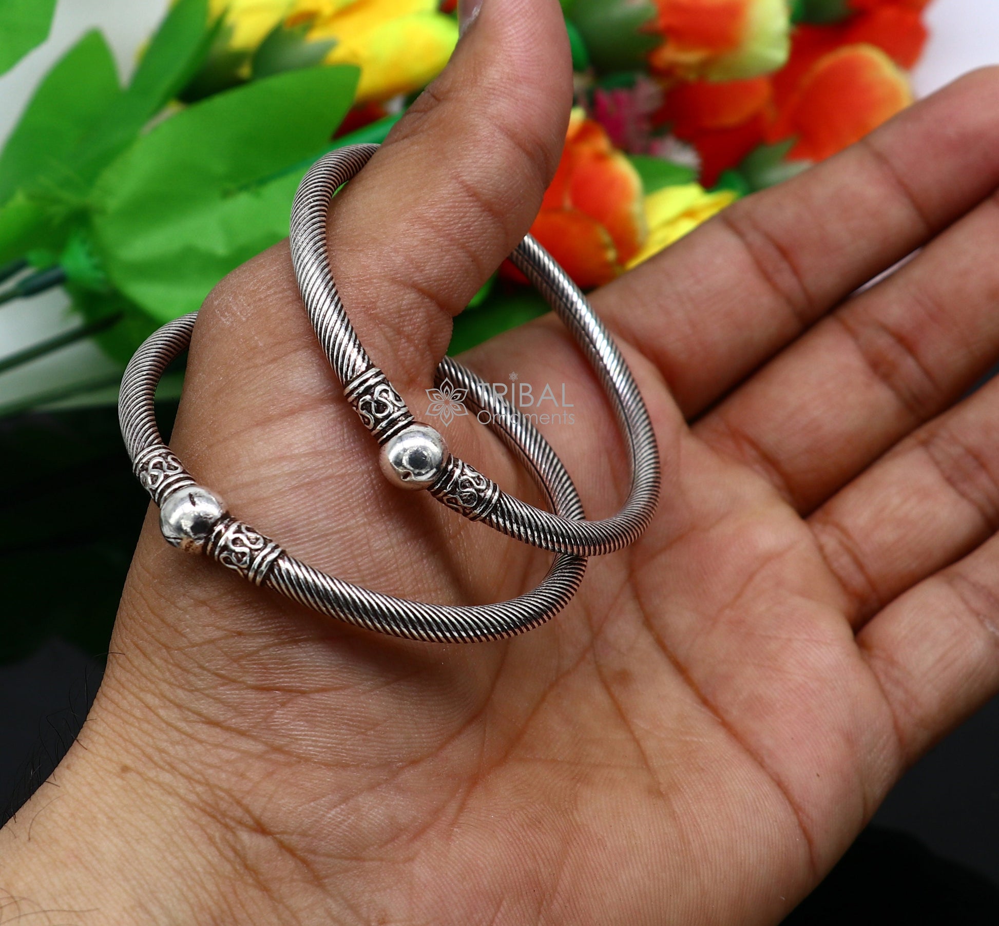 925 sterling silver handmade unique cultural design trendy kada bracelet for men's and girl's, best delicate Light weight jewelry nsk665 - TRIBAL ORNAMENTS