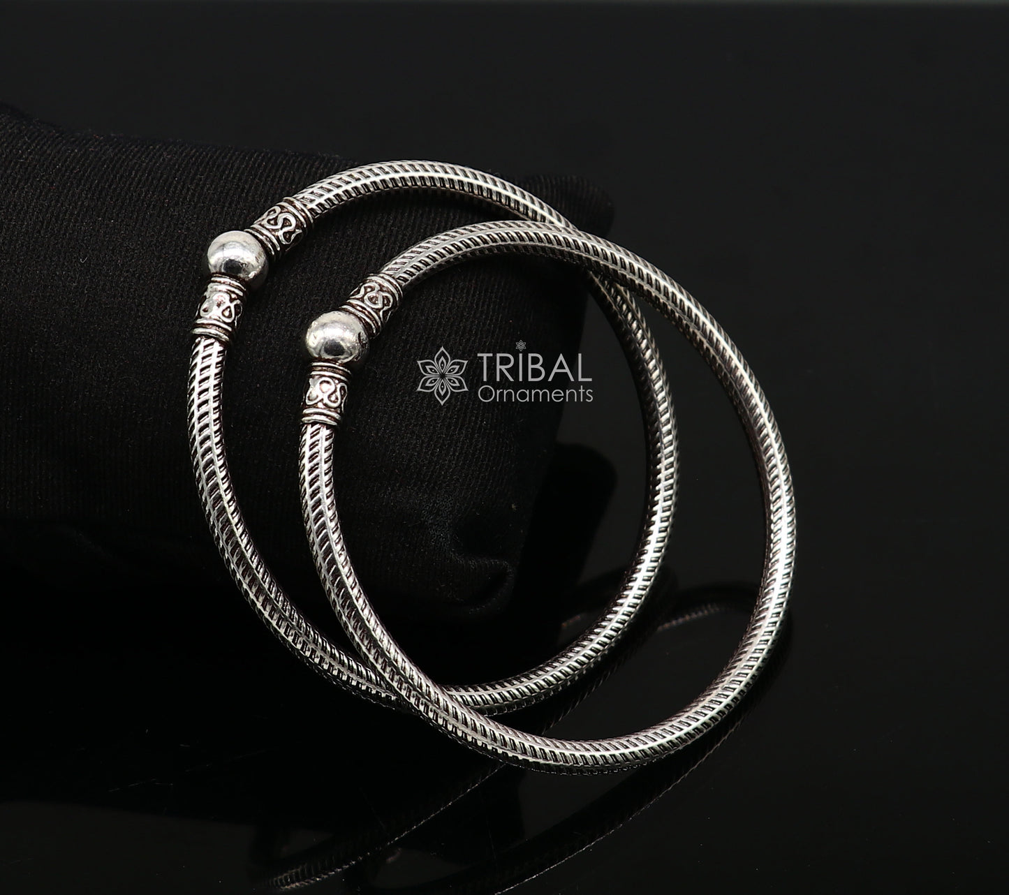 Pure 925 sterling silver unique vintage style bangle bracelet kada, excellent classical gifting bangle men's or girls ethnic jewelry nsk670 - TRIBAL ORNAMENTS