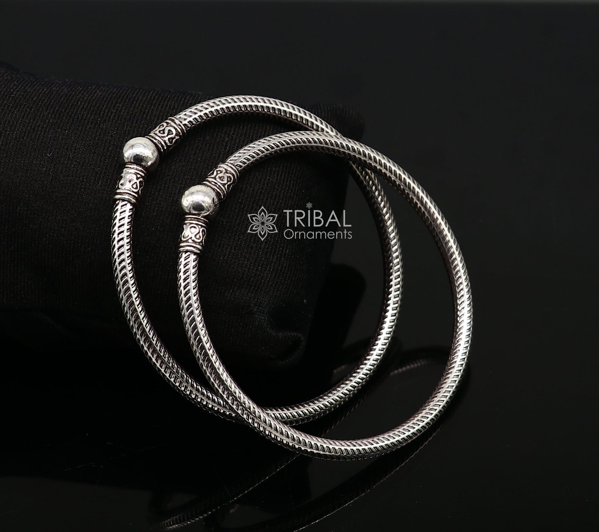 Pure 925 sterling silver unique vintage style bangle bracelet kada, excellent classical gifting bangle men's or girls ethnic jewelry nsk670 - TRIBAL ORNAMENTS