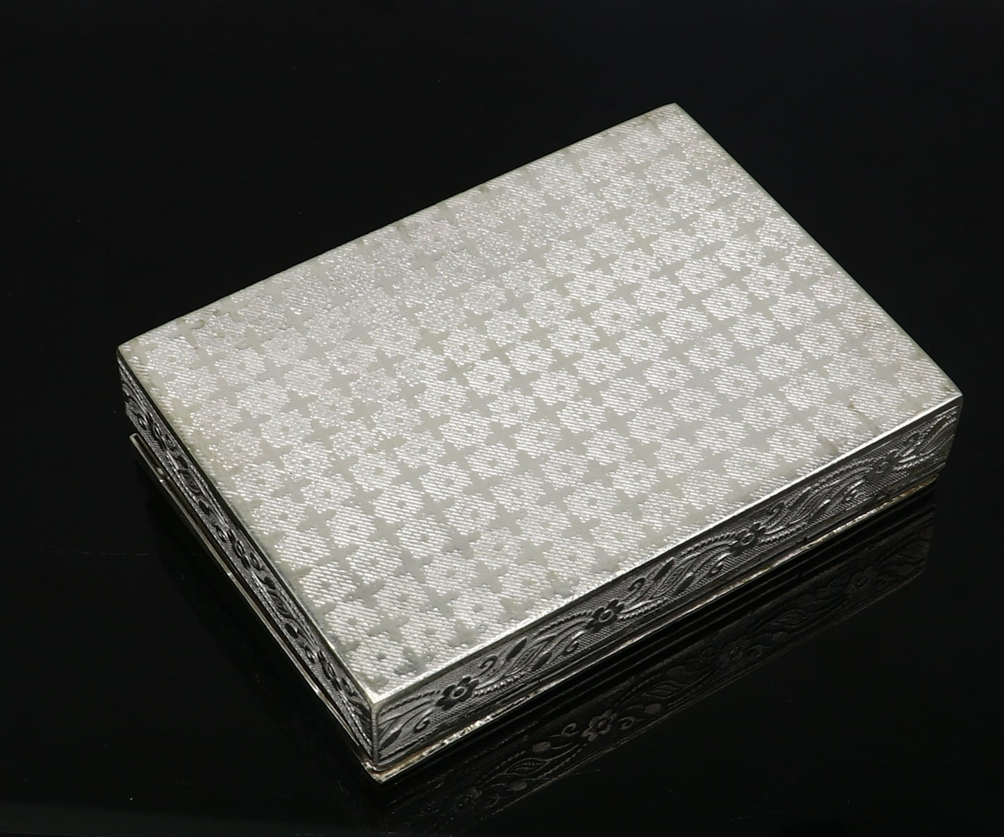 4"x 3" inches 925 sterling silver trinket box casket box container cigar box, sanduk/tijori brides jewelry box collectible pieces stb786 - TRIBAL ORNAMENTS