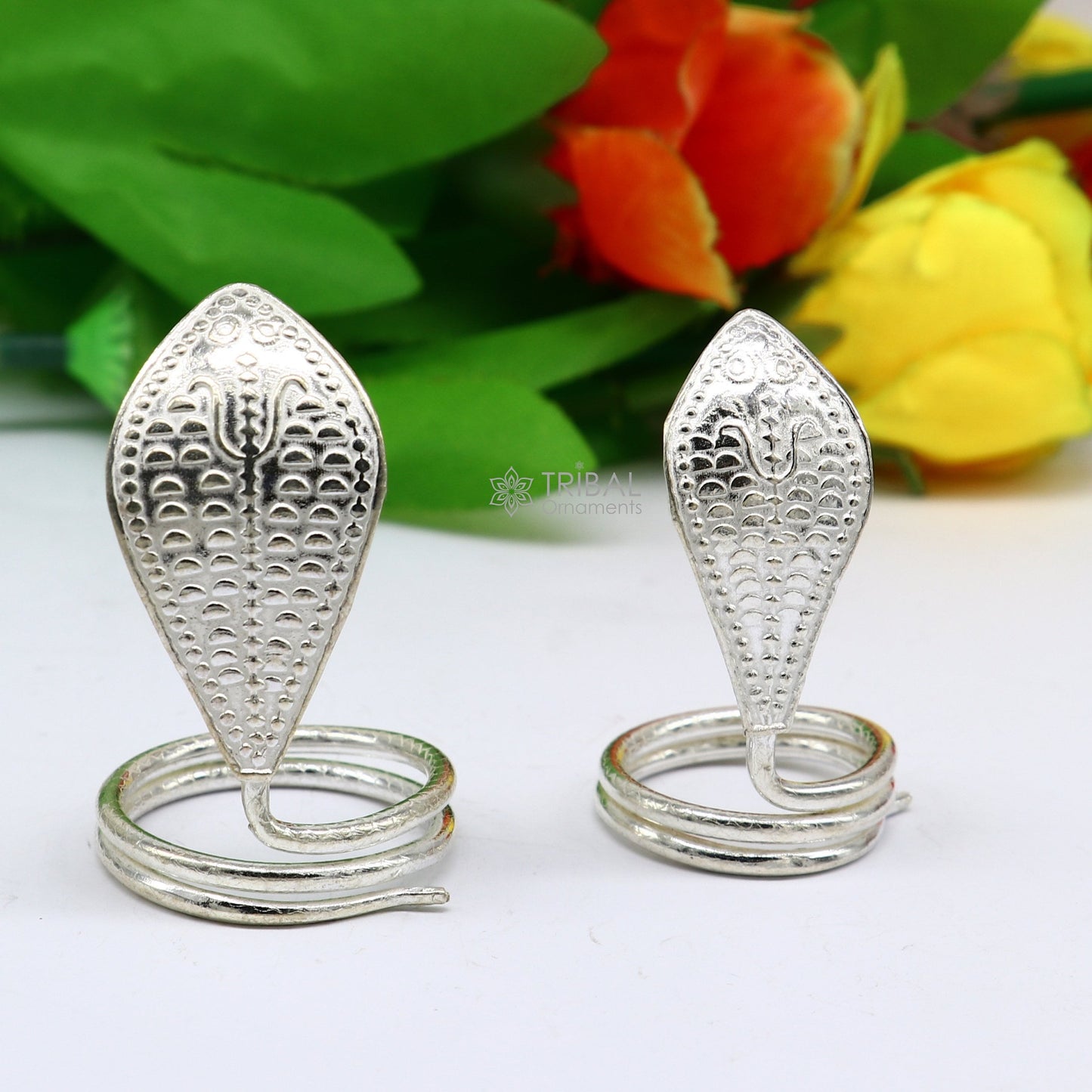 925 Sterling silver handmade Nag Nagin snake joda pair for puja or worshipping and use for Vaastu for constricting new home  su1032 - TRIBAL ORNAMENTS