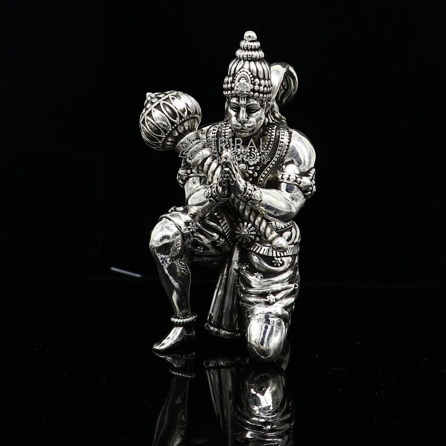 2.5" 925 silver handmade Lord hanuman statue, best puja or gifting god hanuman statue sculpture home temple puja art figurine art619 - TRIBAL ORNAMENTS