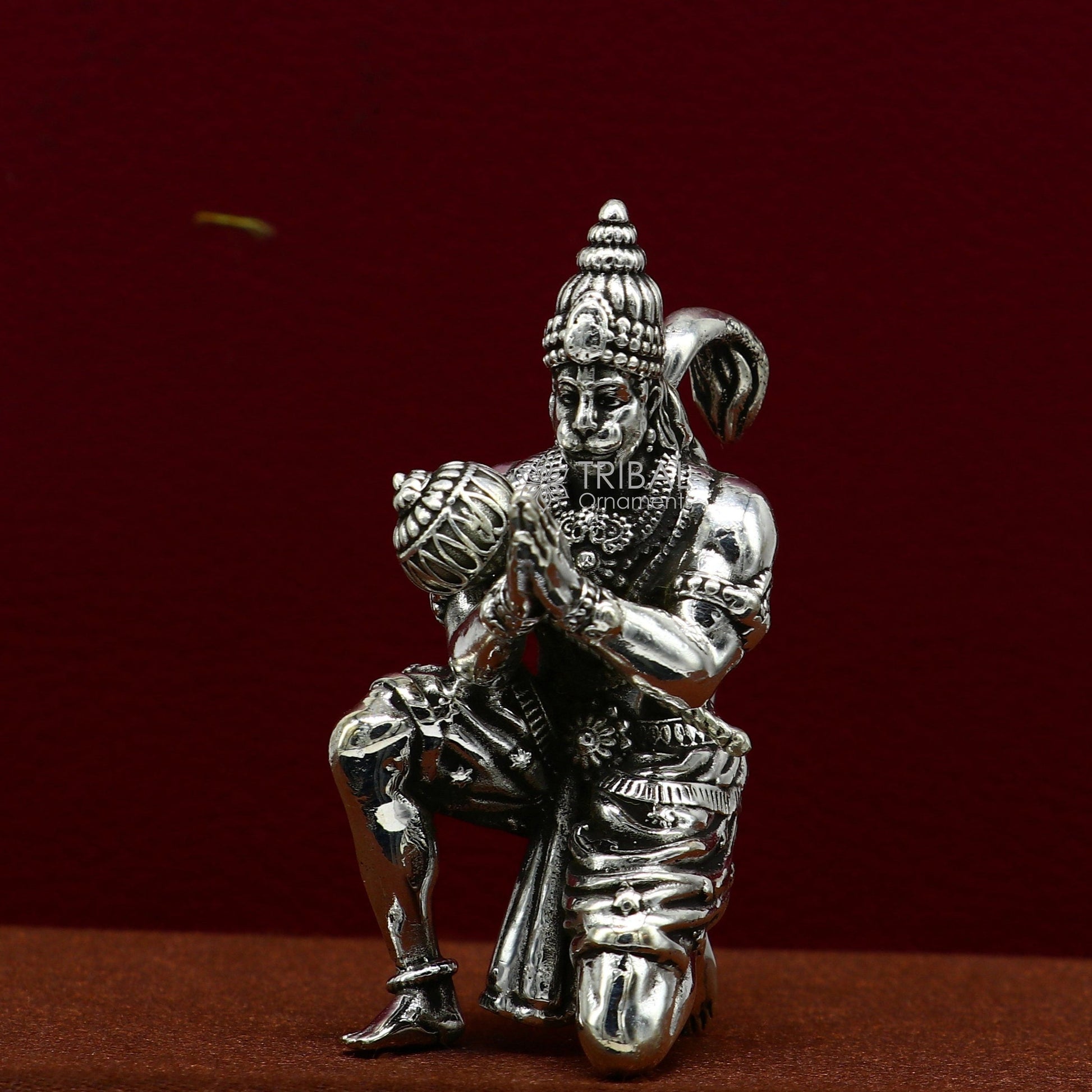 2.0" 925 silver handmade Lord hanuman statue, best puja or gifting god hanuman statue sculpture home temple puja art figurine art620 - TRIBAL ORNAMENTS