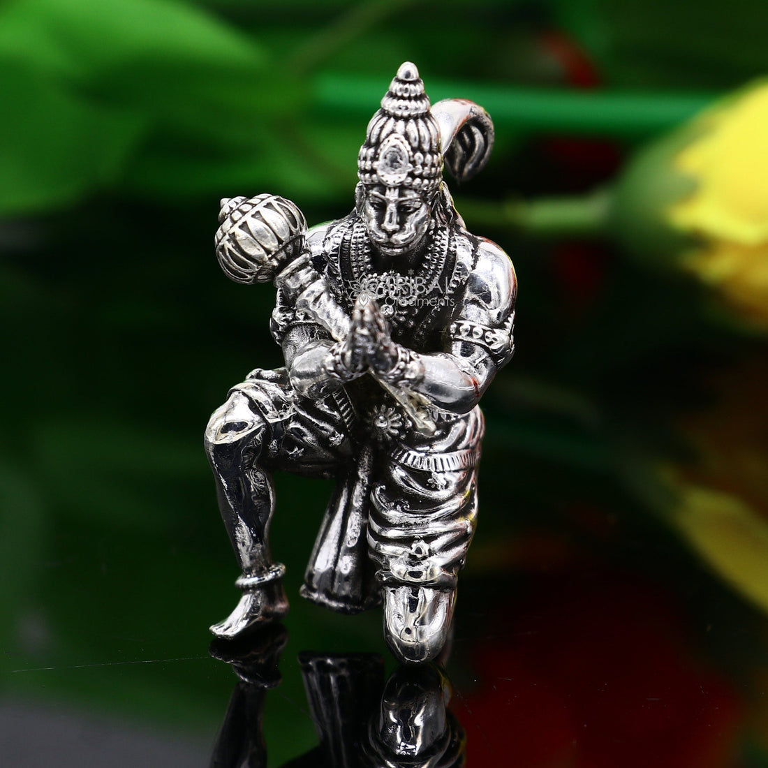 2.0" 925 silver handmade Lord hanuman statue, best puja or gifting god hanuman statue sculpture home temple puja art figurine art620 - TRIBAL ORNAMENTS