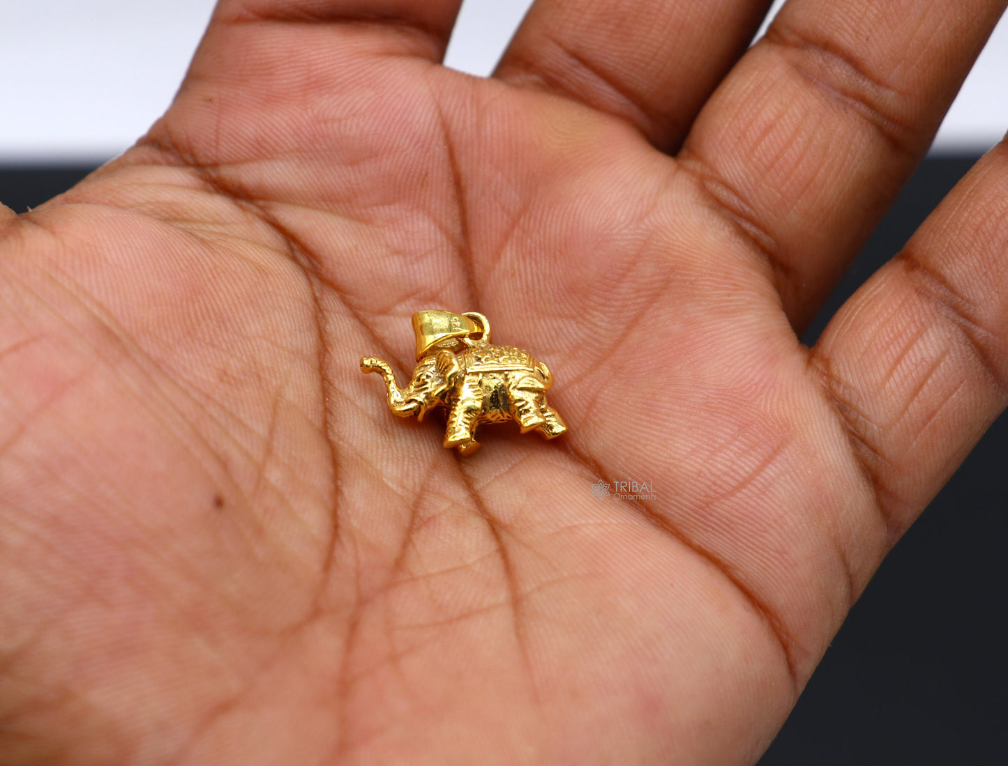 925 sterling silver handmade solid design small elephant pendant amazing exclusive divine lucky gold polished pendant jewelry nsp610 - TRIBAL ORNAMENTS