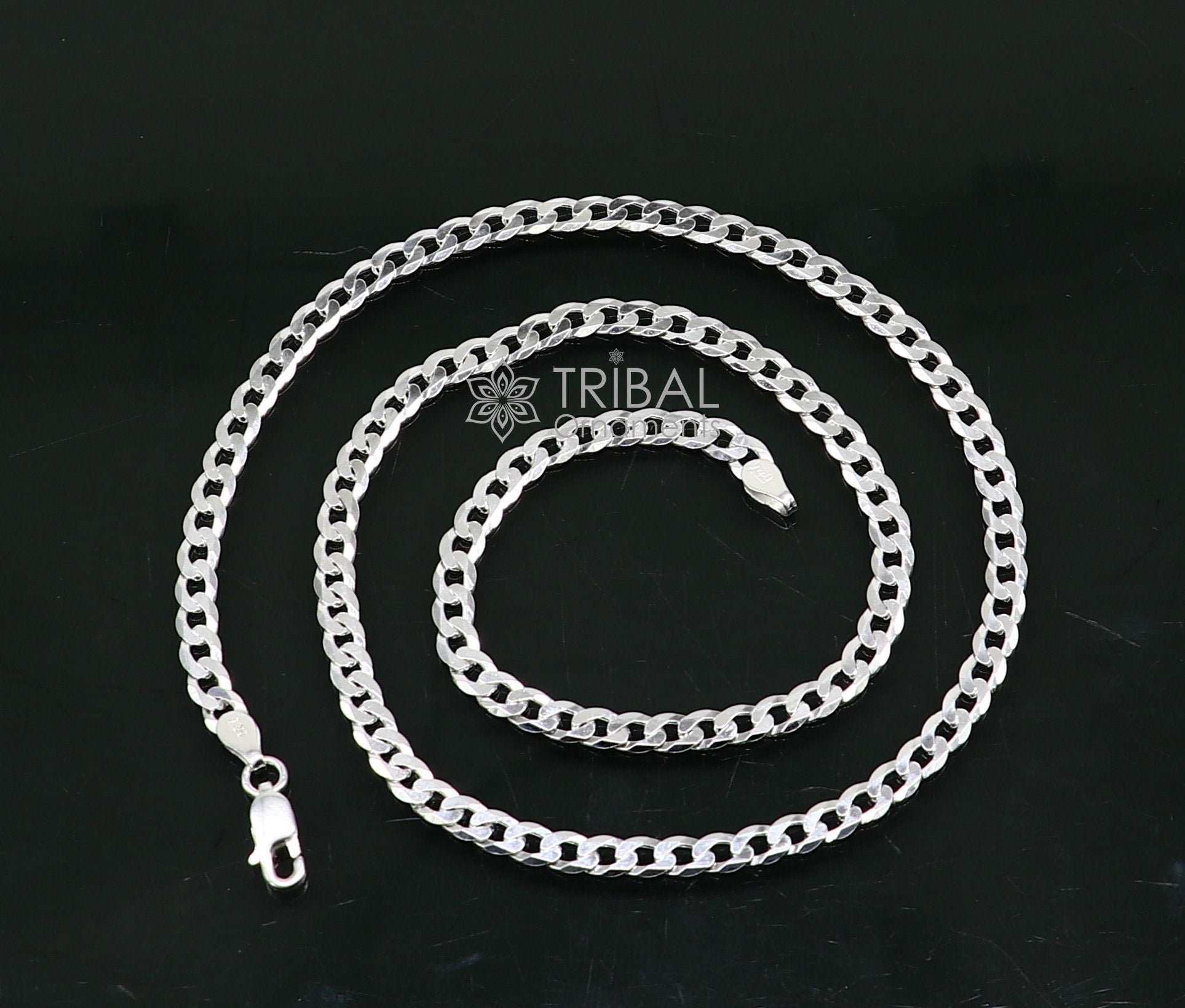 4mm 20" solid 925 sterling silver handmade modern trendy design wheat chain necklace giving it a distinctive and stylish look ch249 - TRIBAL ORNAMENTS