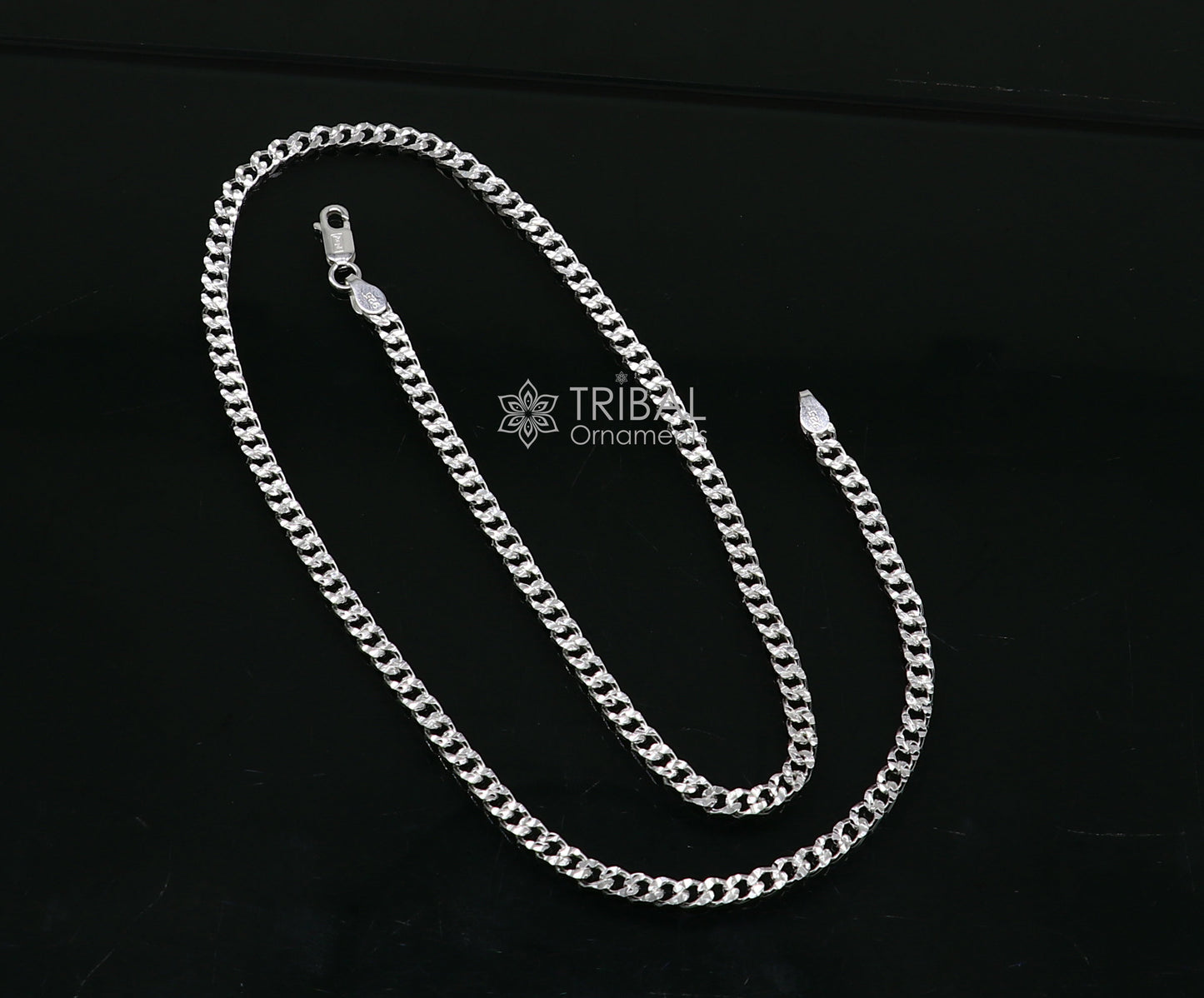 3mm 20" solid 925 sterling silver handmade modern trendy design wheat chain necklace giving it a distinctive and stylish look ch250 - TRIBAL ORNAMENTS