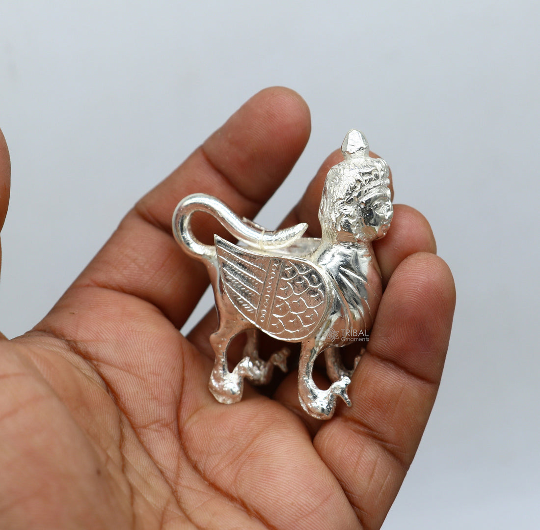 925 sterling silver Divine Kamdhenu cow, deity's cow, wishing cow, silver worshipping puja article from india art637 - TRIBAL ORNAMENTS