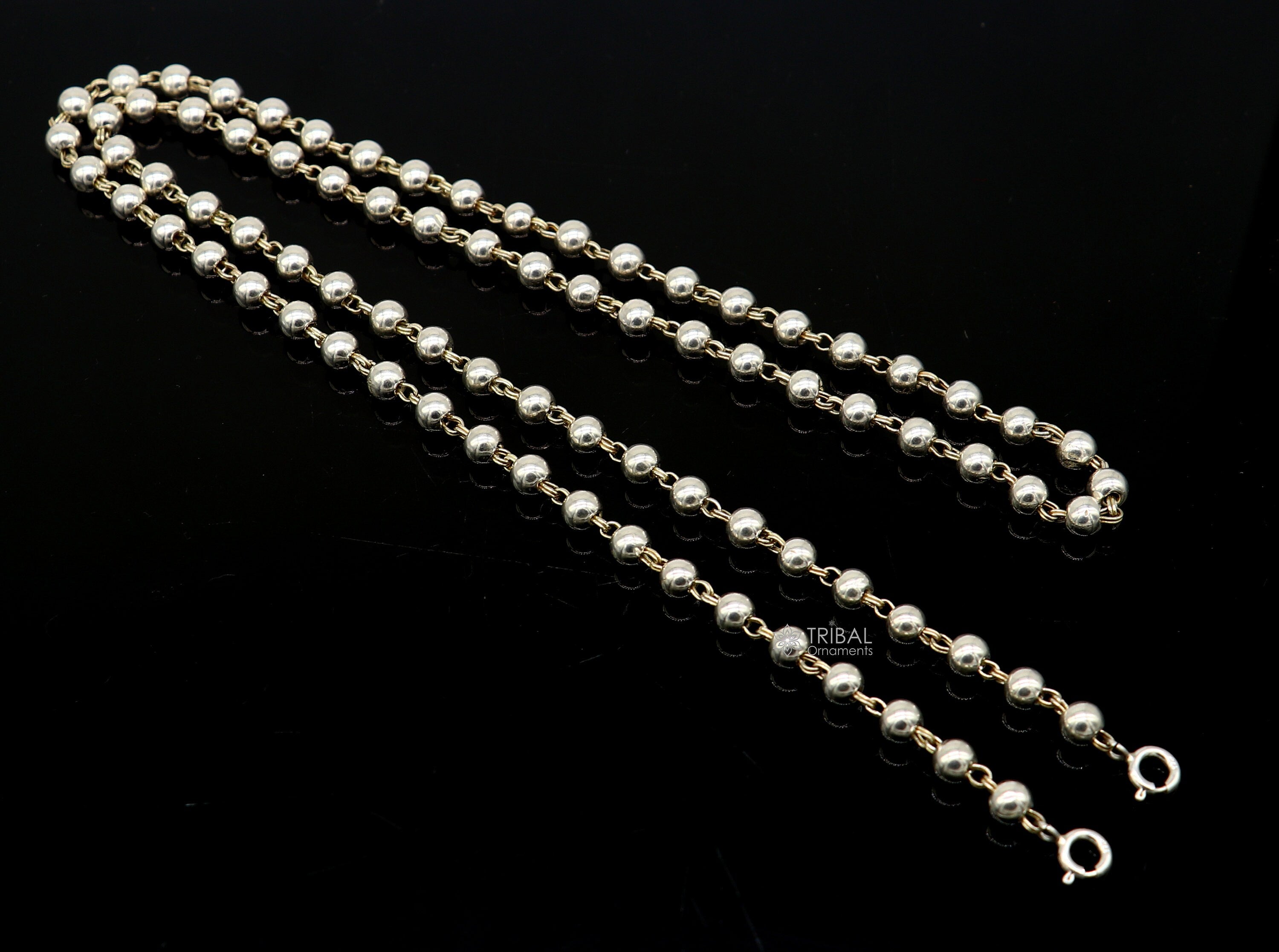 The Silver Dholki Beads Necklace(2 line-long) | Dholki beads, Necklace,  Silver