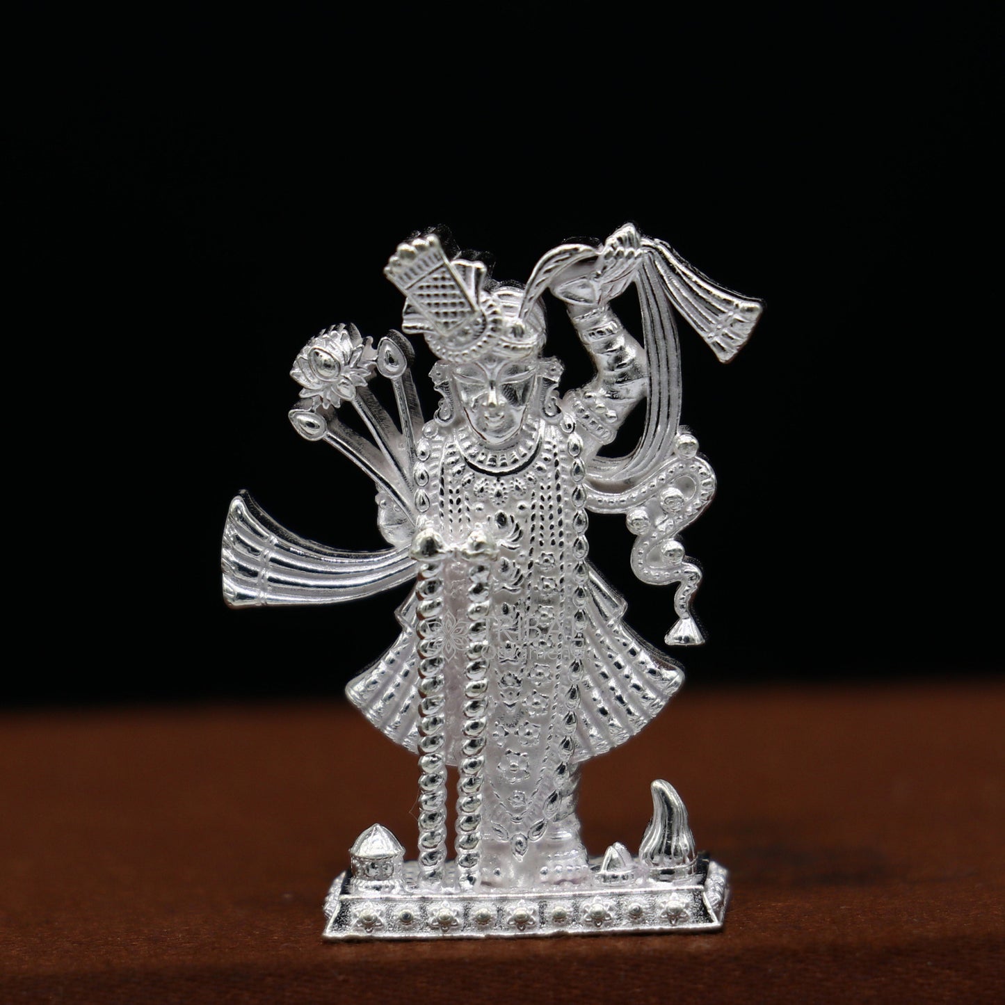 925 Sterling silver handmade design Indian Idols Lord krishna  Govardhan statue figurine, puja articles decorative gift diwali puja art640 - TRIBAL ORNAMENTS