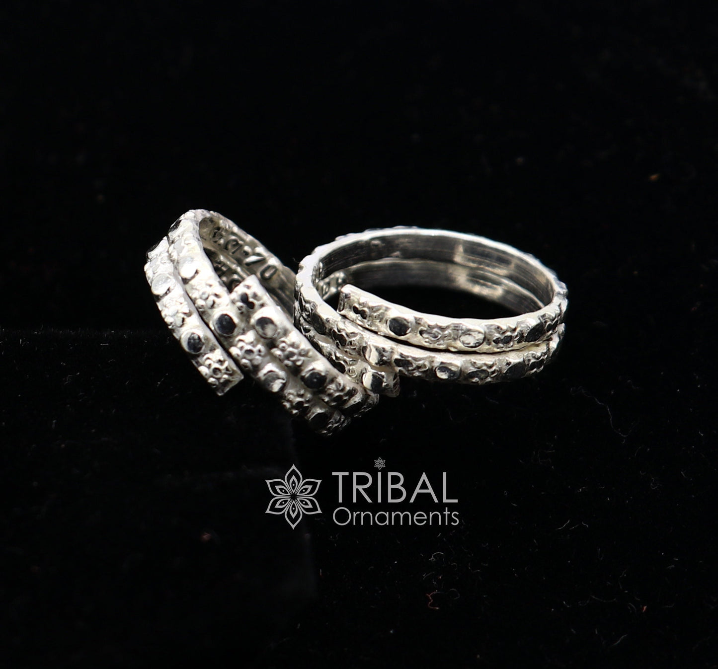 Traditional cultural style solid silver toe ring band handmade spiral design women's jewelry from India amazing tribal jewelry ntr196 - TRIBAL ORNAMENTS