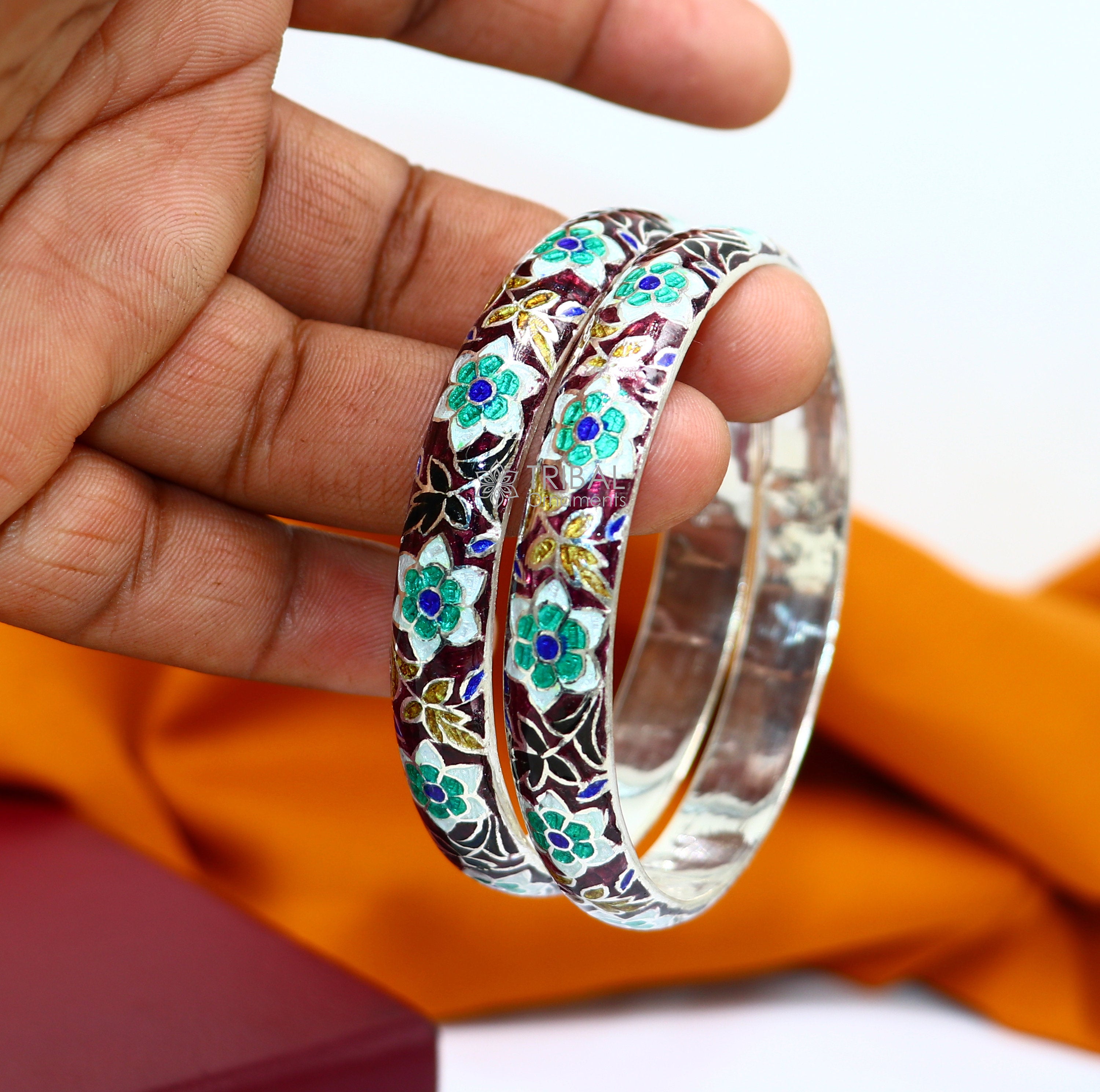 Buy Fabulous Flower Bangle 925 Solid Sterling Silver Bangle Size 2.25  Inches inside Diameter Flower Bracelet Indian Ethnic Jewelry Online in India  - Etsy