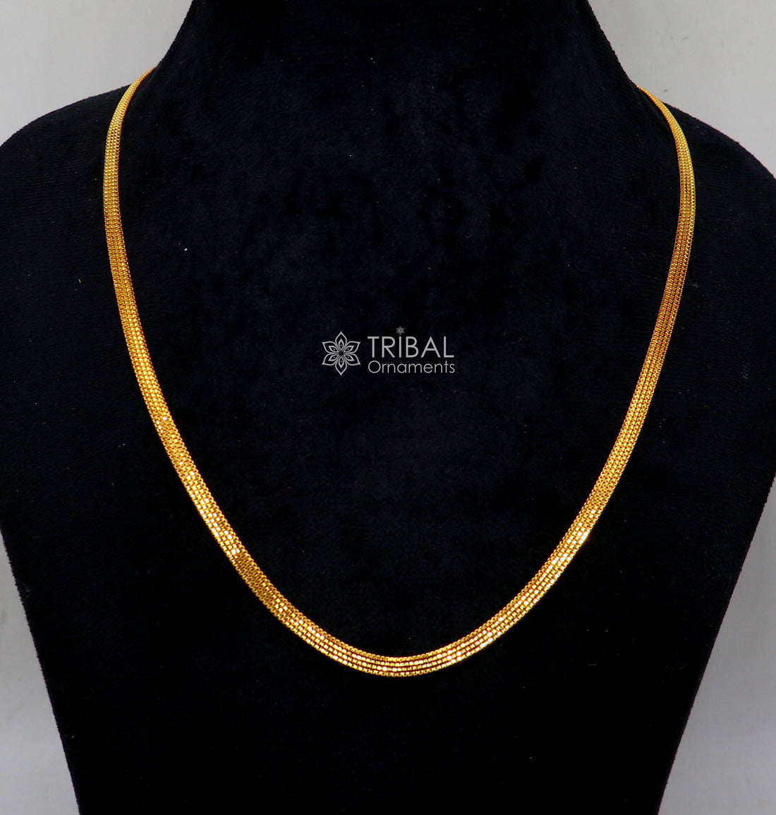 All sizes 22kt yellow gold handmade solid box multiple box customized highway chain necklace royal gifting jewelry from india ch574 - TRIBAL ORNAMENTS