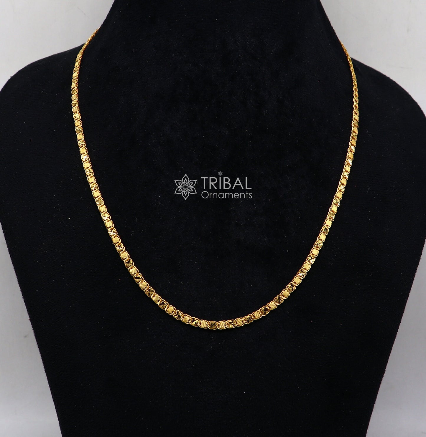 3mm solid 22kt yellow gold royal handmade chain fabulous design delicate unisex gifting chain necklace best trendy design jewelry gch575 - TRIBAL ORNAMENTS