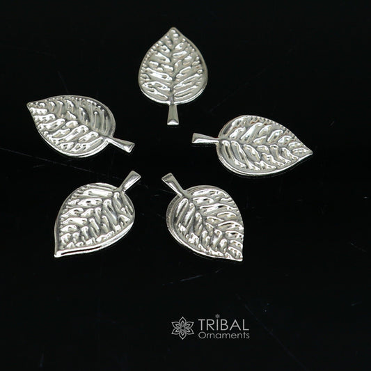 2cm 925 sterling silver handmade small betel leaf Paan leaf for worshipping offered to Lord Vishnu, Goddesses Laxmi and Lord Ganesh su1104 - TRIBAL ORNAMENTS