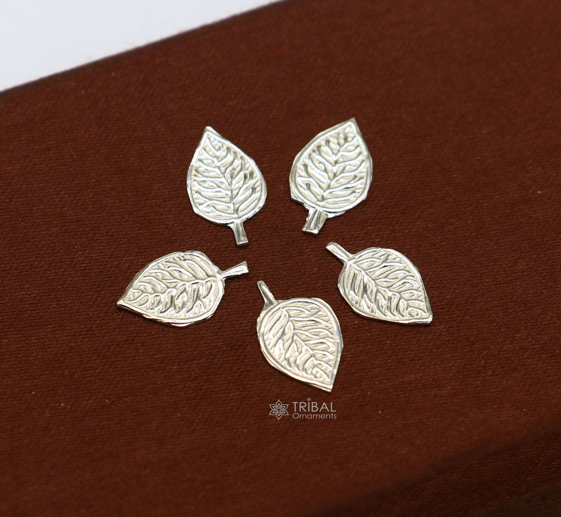 1.8cm 925 sterling silver handmade small betel leaf Paan leaf for worshipping offered to Lord Vishnu, Goddesses Laxmi and Lord Ganesh su1104 - TRIBAL ORNAMENTS