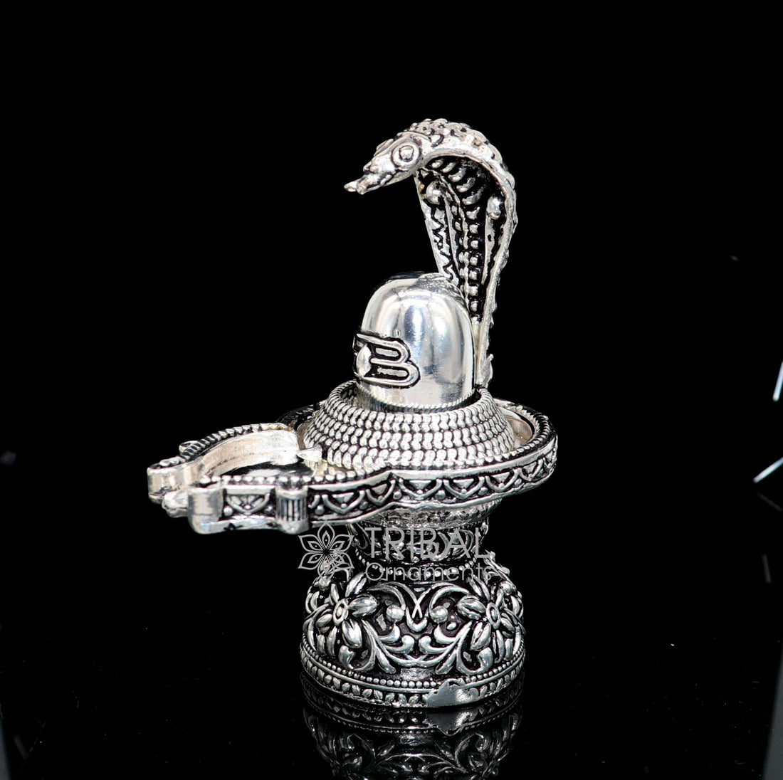 3.5" 925 sterling silver Divine lord shiva lingam for home office worshiping small miniature article, best gift silver article art629 - TRIBAL ORNAMENTS