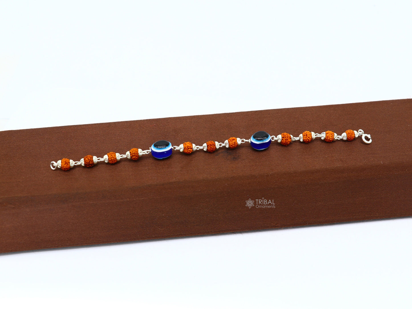 925 sterling silver Rudraksha beads with evil eye bracelet, stylish unisex cultural trendy handmade bracelet all sizes jewelry sbr472 - TRIBAL ORNAMENTS