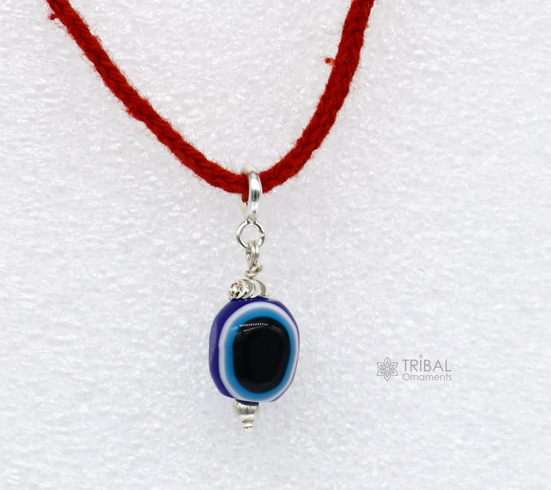 925 Sterling silver evil eye handmade Pendant amazing customized drop dangle evil eyes jewelry for girl's kids or baby's  nsp619 - TRIBAL ORNAMENTS