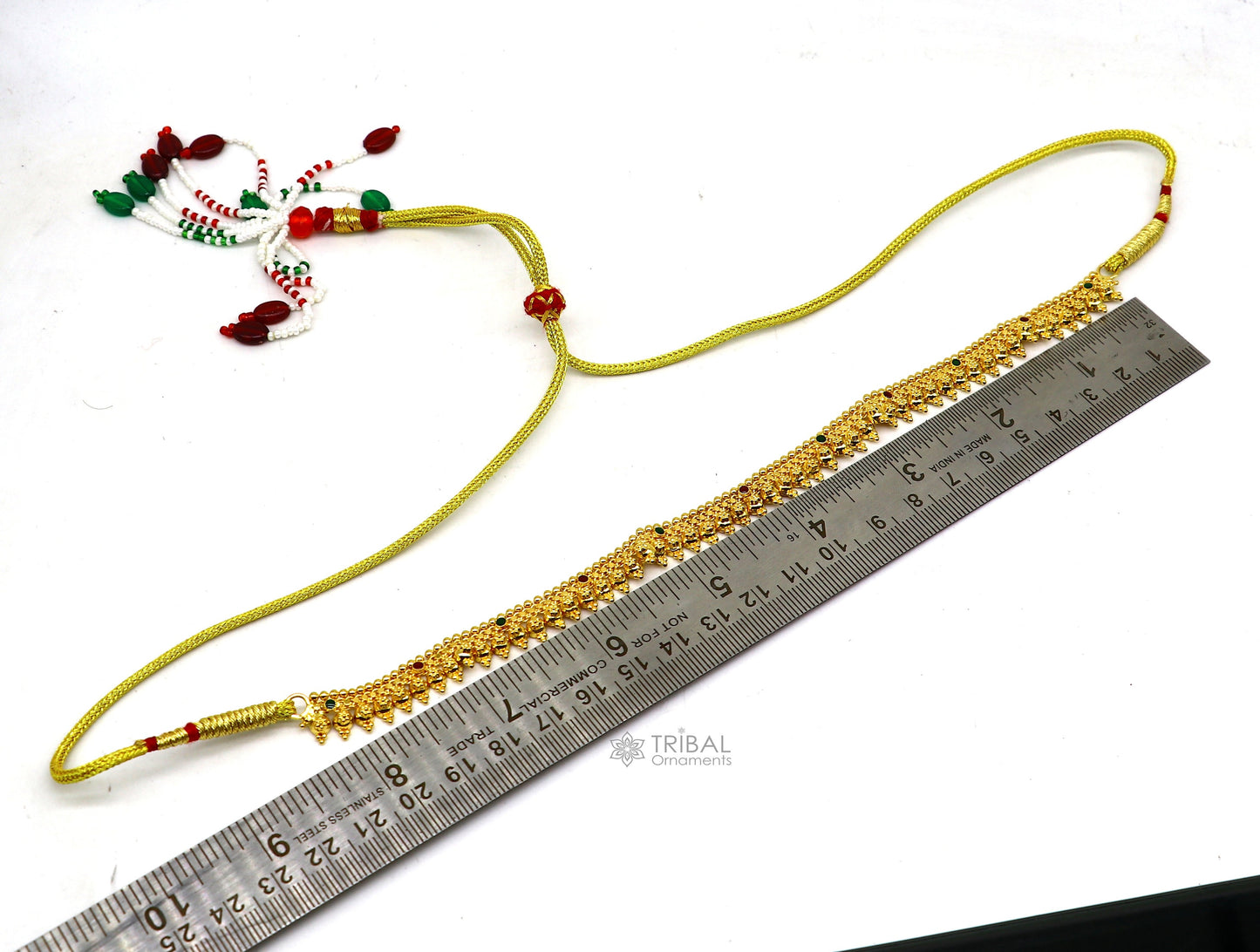 Hallmarked 22kt yellow gold handmade Traditional cultural trendy design necklace set brides tribal ethnic jewelry From India set93 - TRIBAL ORNAMENTS