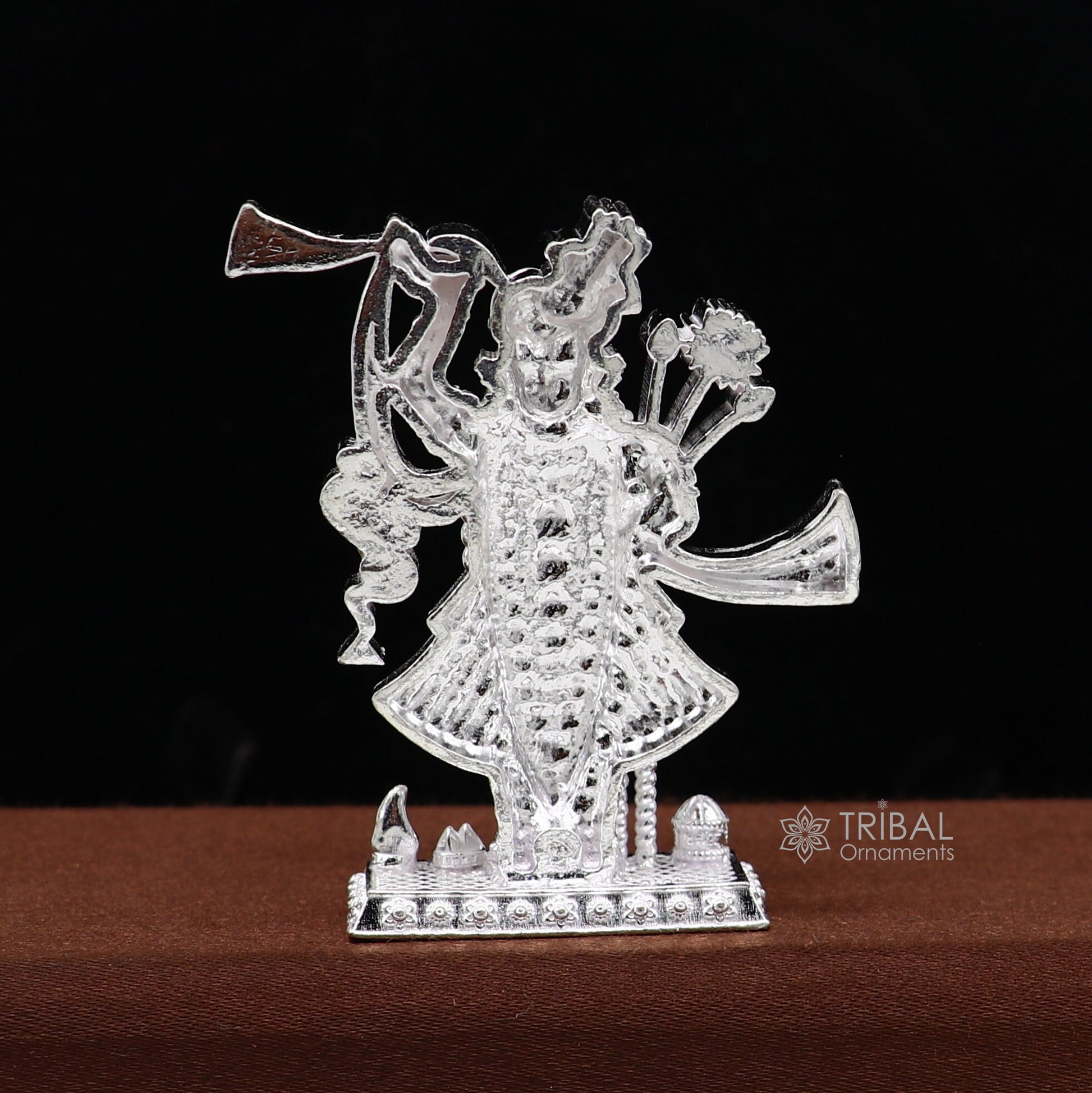 2.0"  925 Sterling silver handmade design Idols Lord Krishna  Shrinathji statue figurine, puja articles decorative gift puja art635 - TRIBAL ORNAMENTS