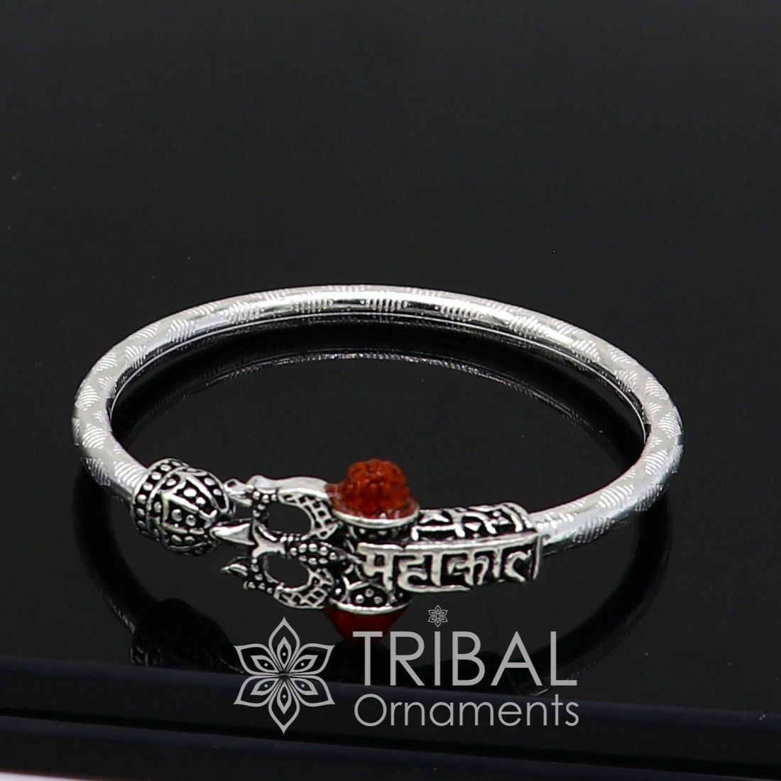 925 sterling silver Handmade gorgeous Lord shiva trident baby bangle bracelet kada, amazing Shiv kada unisex bracelet tribal jewelry nsk684 - TRIBAL ORNAMENTS