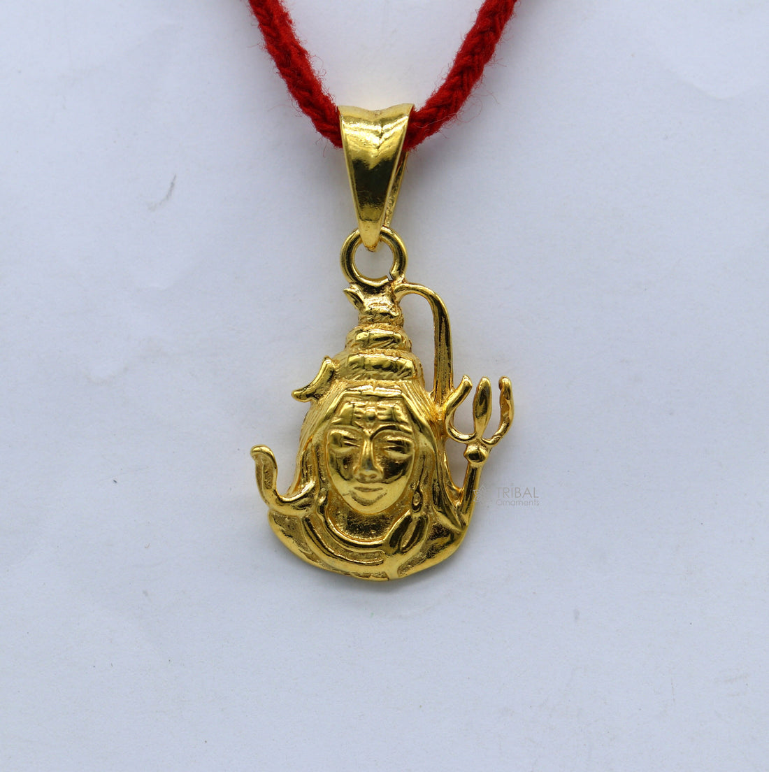 925 sterling silver unique gold polished design idols Lord Shiva pendant, excellent style pendant with trident  unisex divine jewelry nsp600 - TRIBAL ORNAMENTS