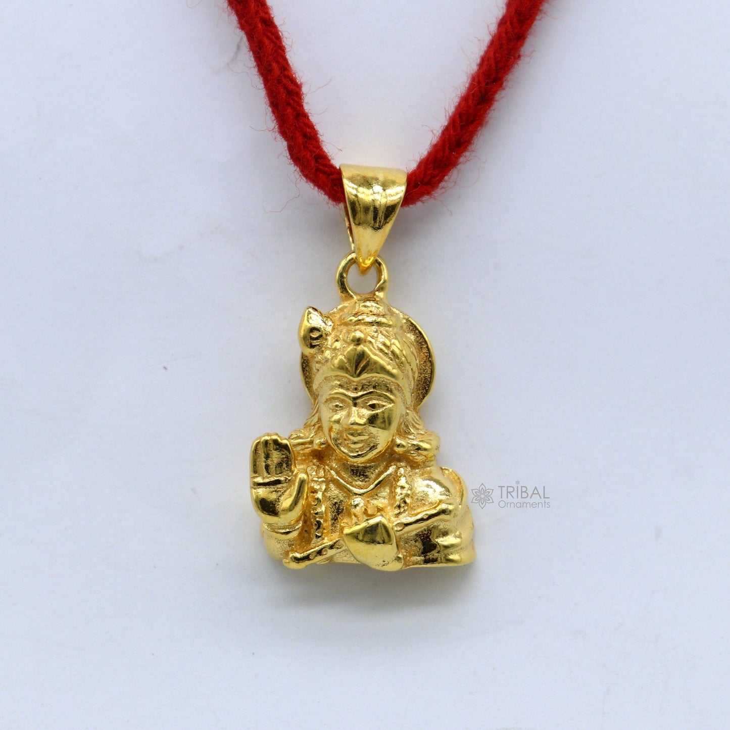 925 sterling silver vintage stylish Hindu idol Divine Krishna Pendant, amazing gold polished design stunning pendant gifting jewelry nsp608 - TRIBAL ORNAMENTS