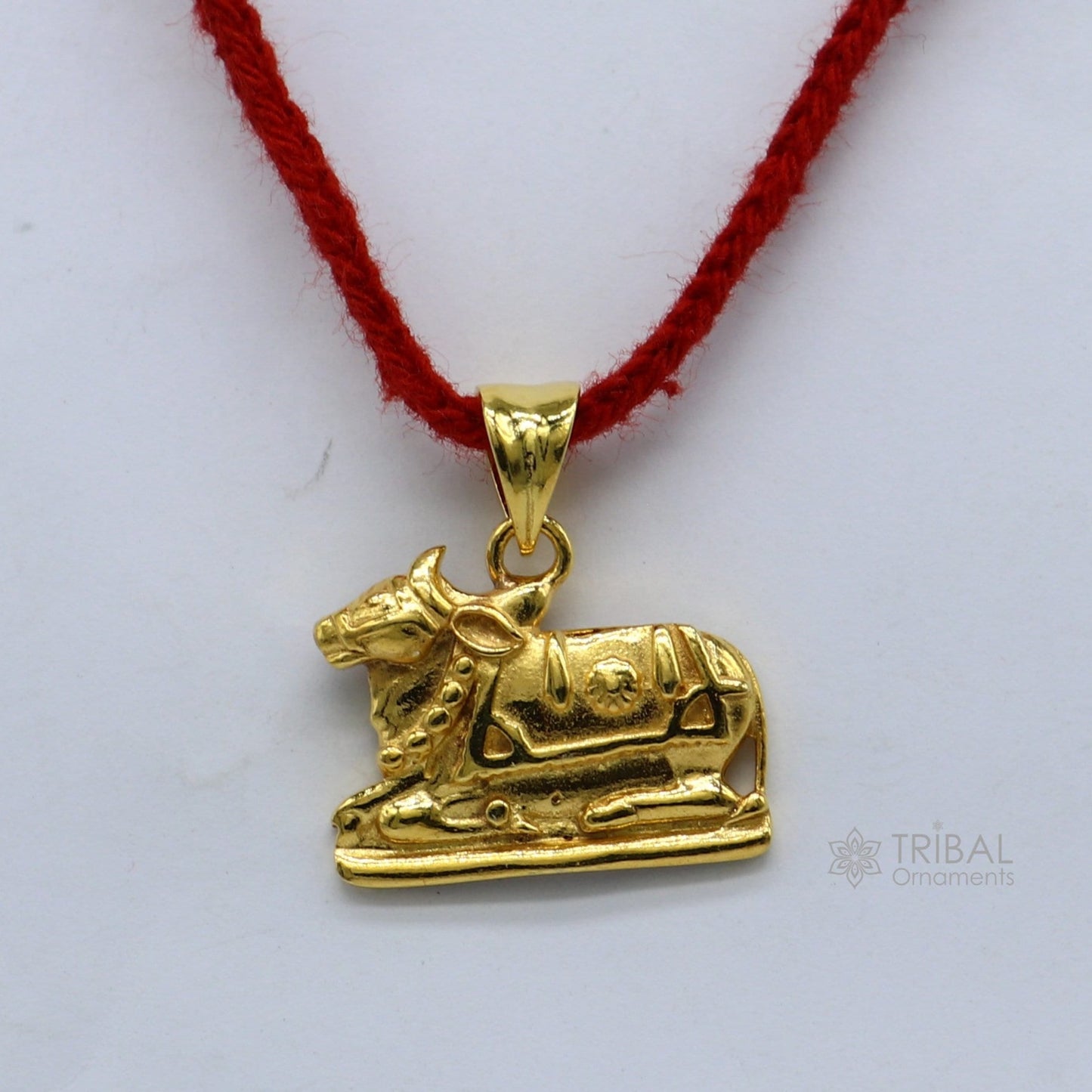925 sterling silver amazing designer Hindu idol Lord Shiva Nandi Maharaj pendant, excellent gold polished unisex locket pendant nsp612 - TRIBAL ORNAMENTS