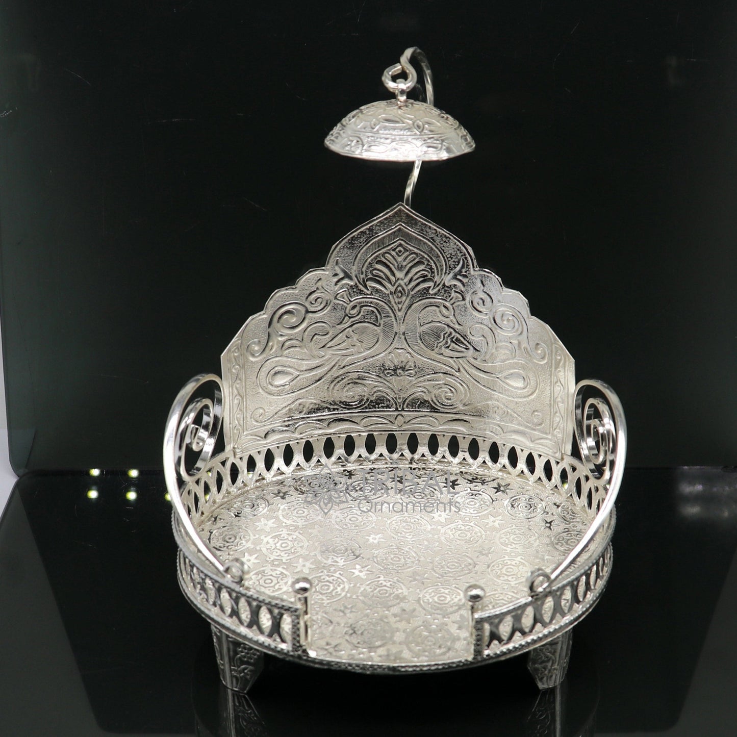 925 sterling silver sterling Sinhasan, singhasan idol god throne, god statue's divine chair, temple puja article collectible article su1112 - TRIBAL ORNAMENTS