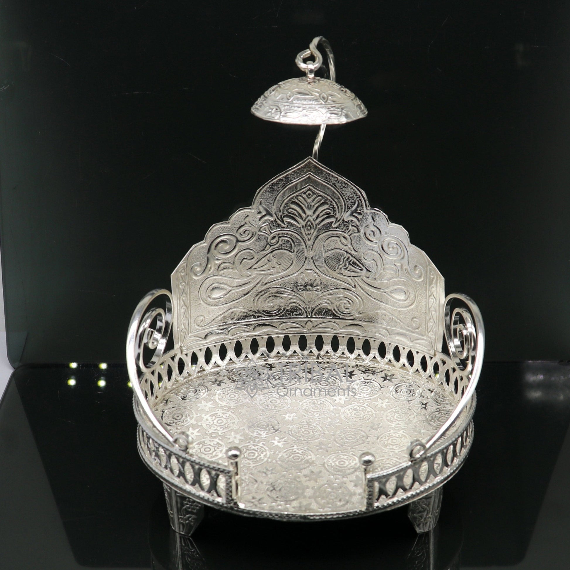 925 sterling silver sterling Sinhasan, singhasan idol god throne, god statue's divine chair, temple puja article collectible article su1112 - TRIBAL ORNAMENTS