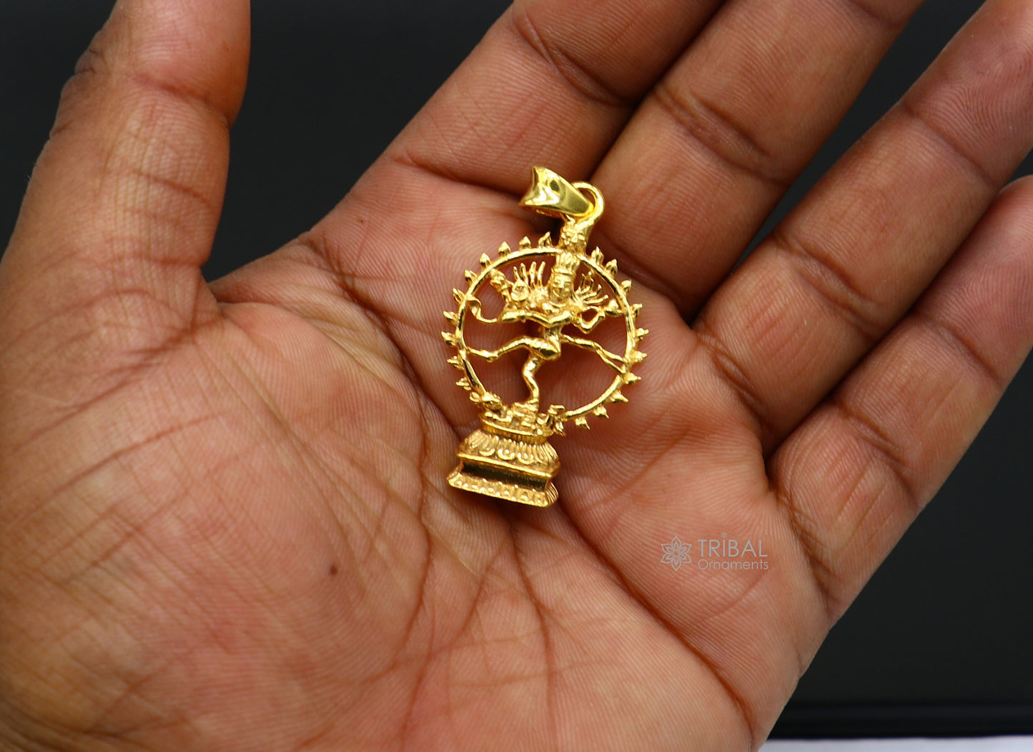 925 sterling silver handmade lord shiva Nataraaj pendant, amazing stylish gold polished pendant locket personalized jewelry nsp615 - TRIBAL ORNAMENTS