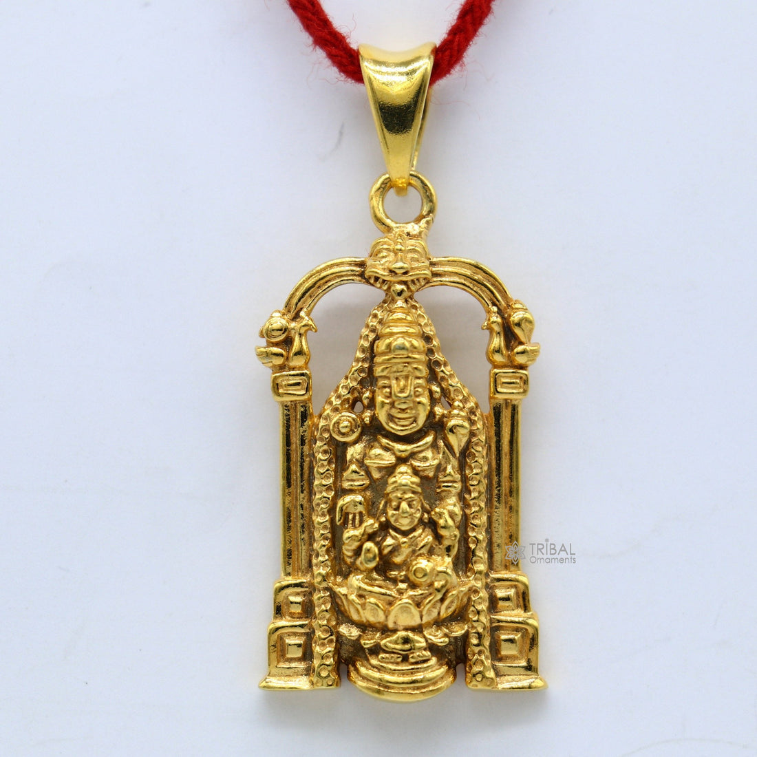 925 sterling silver vintage stylish idol Tirupati Balaji and Laxmi Pendant Narayanan gold polished pendant gifting jewelry nsp616 - TRIBAL ORNAMENTS