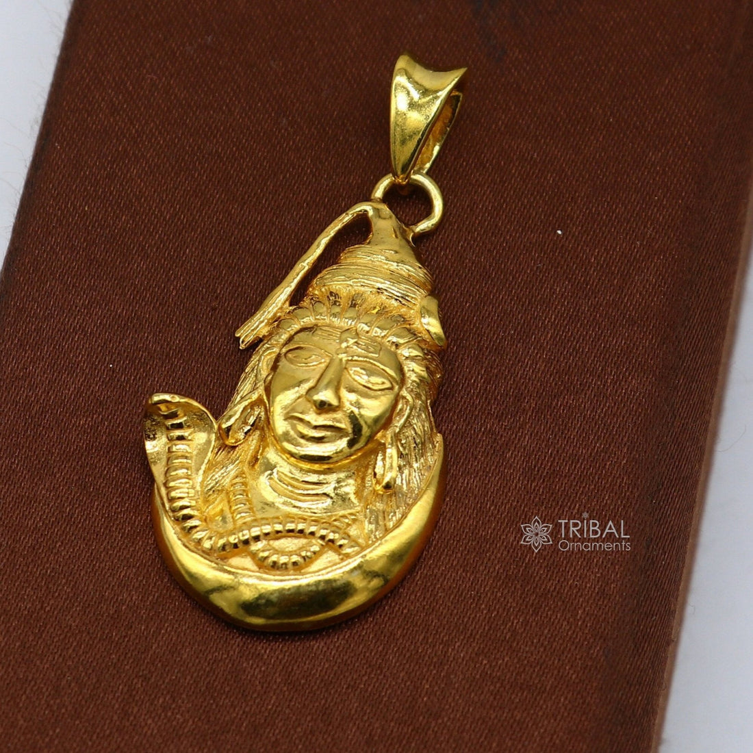 925 sterling silver amazing gold polished idol Lord Shiva pendant, excellent gifting unisex locket pendant customized jewelry nsp617 - TRIBAL ORNAMENTS