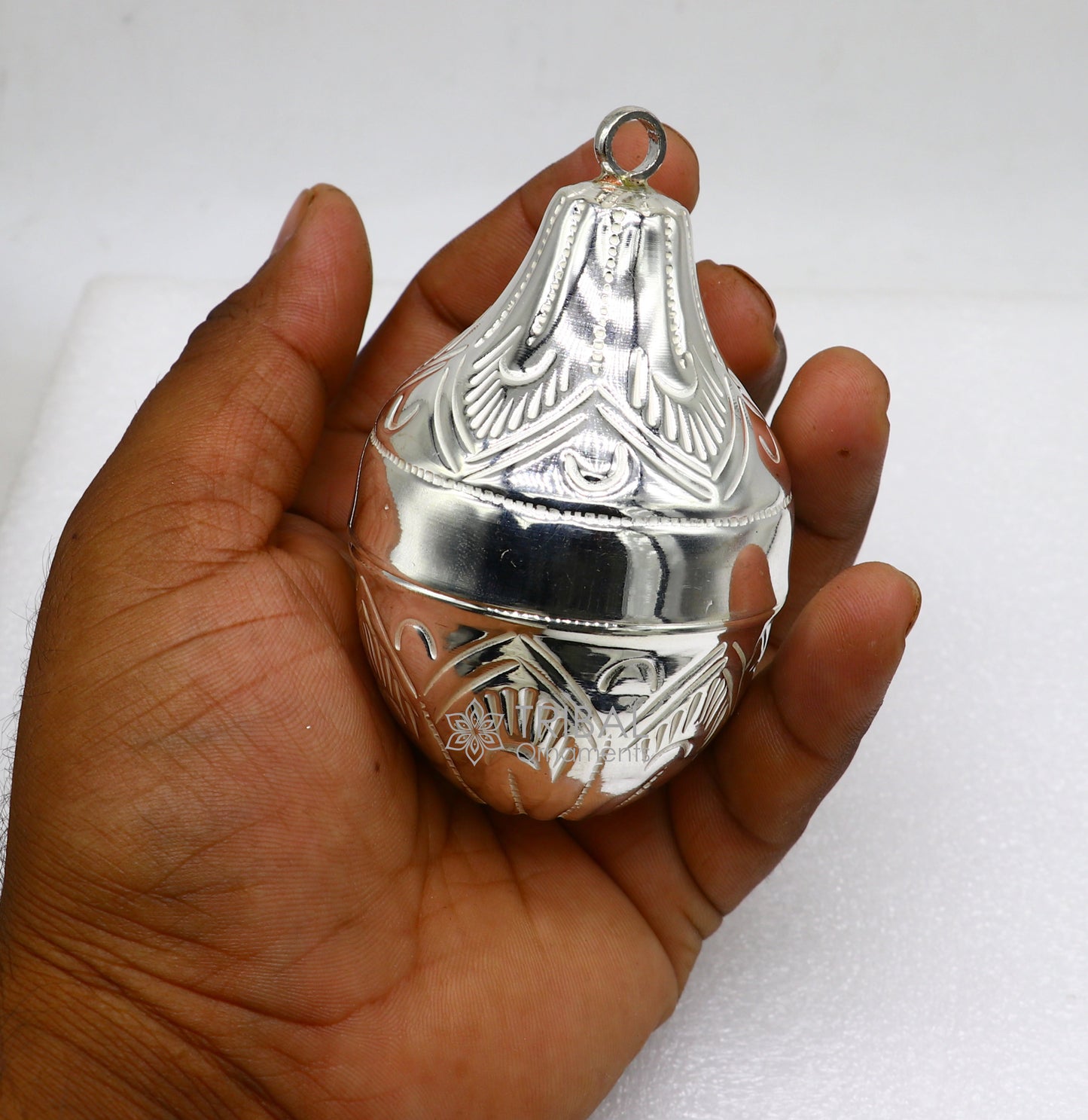 925 sterling silver handmade gorgeous cultural silver coconut for puja or worshipping, Silver nariyal for diwali puja su1113 - TRIBAL ORNAMENTS