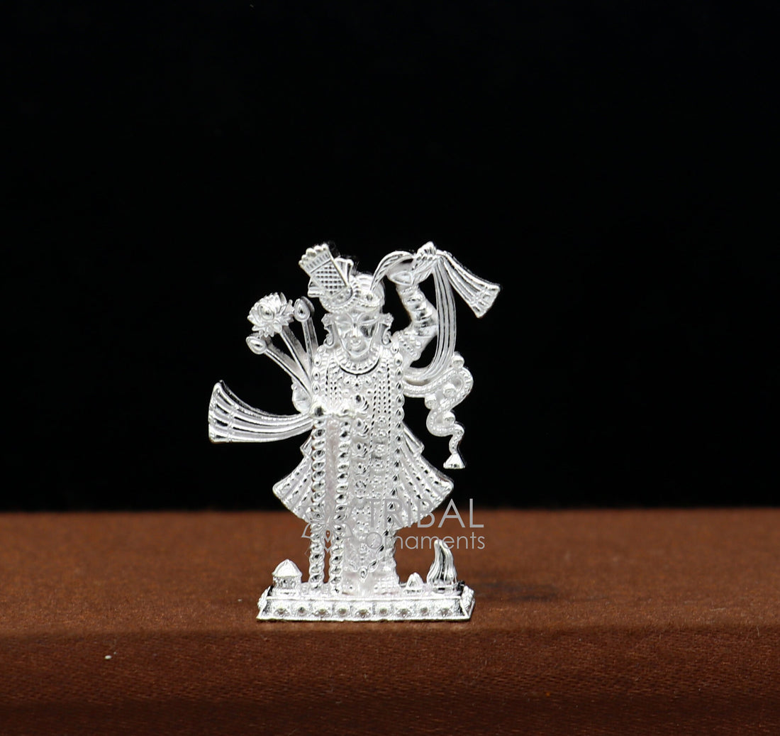 925 Sterling silver handmade design Indian Idols Lord krishna  Govardhan statue figurine, puja articles decorative gift diwali puja art640 - TRIBAL ORNAMENTS