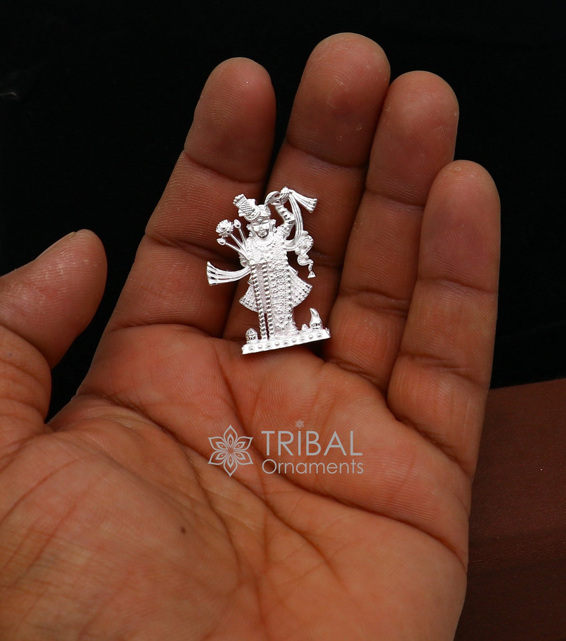 925 Sterling silver handmade design Indian Idols Lord krishna  Govardhan statue figurine, puja articles decorative gift diwali puja art640 - TRIBAL ORNAMENTS