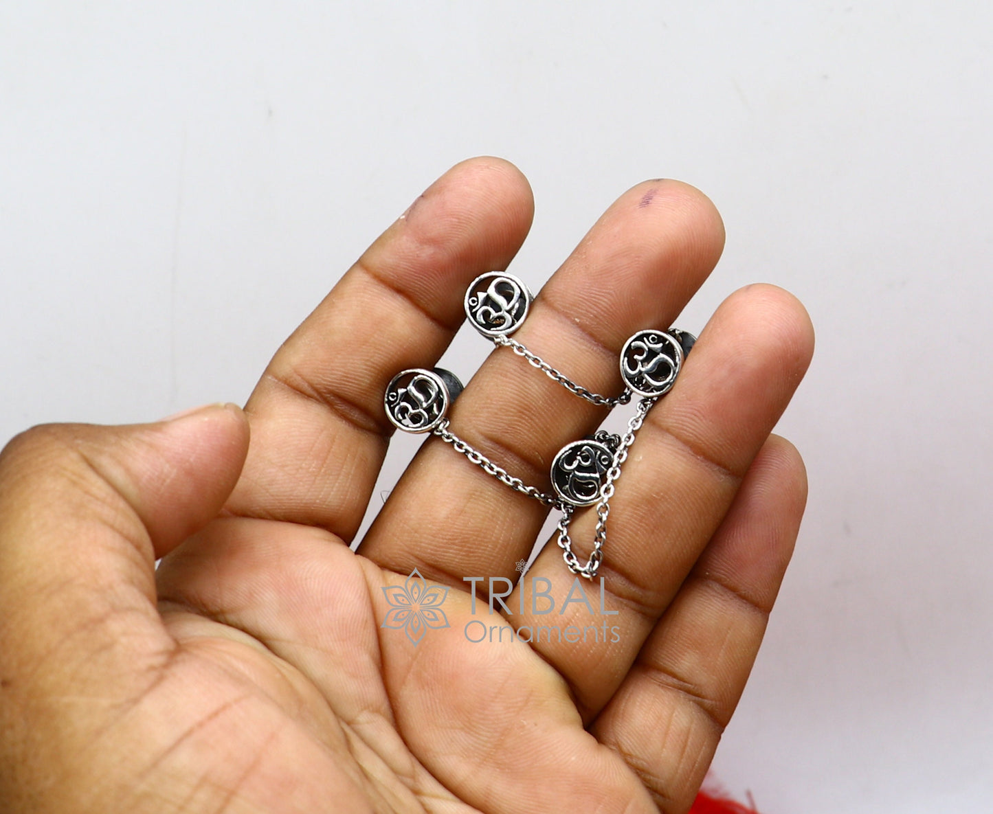 925 Sterling silver handmade gorgeous sign Aum or OM design high-quality buttons or cufflinks for kurtas, best gifting jewelry btn30 - TRIBAL ORNAMENTS