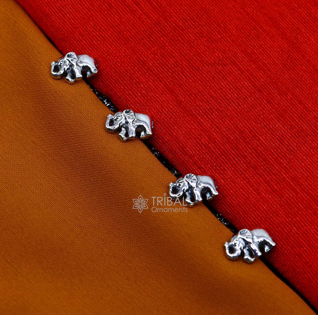 925 Sterling silver handmade amazing unique elephant shape ethnic style design buttons for men's kurta, best gifting accessories btn31 - TRIBAL ORNAMENTS