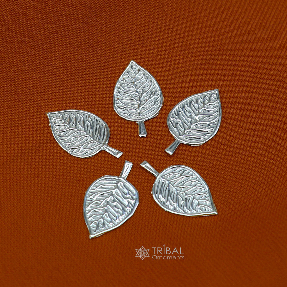 2.5cm 925 sterling silver handmade small betel leaf Paan leaf for worshipping offered to Lord Vishnu, Goddesses Laxmi and Lord Ganesh su1103 - TRIBAL ORNAMENTS