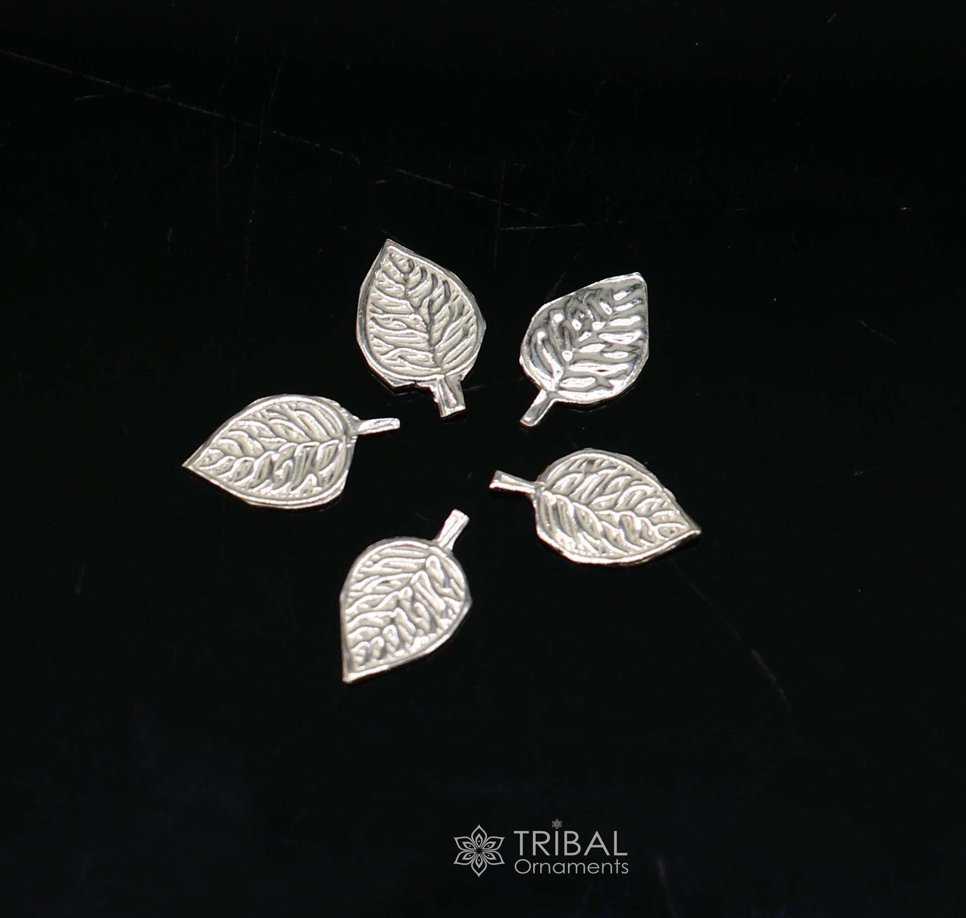 1.8cm 925 sterling silver handmade small betel leaf Paan leaf for worshipping offered to Lord Vishnu, Goddesses Laxmi and Lord Ganesh su1104 - TRIBAL ORNAMENTS