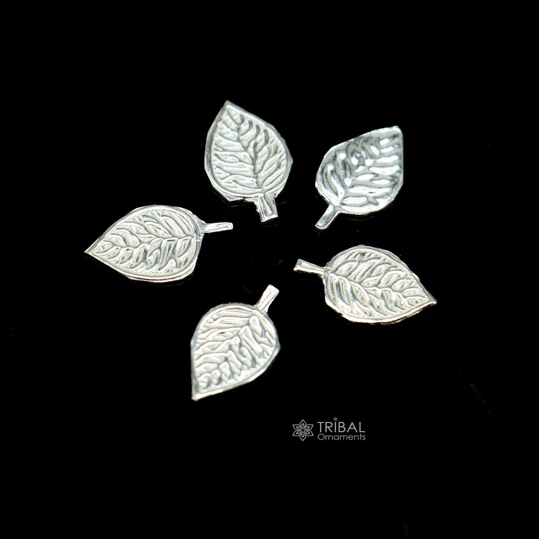 1.8cm 925 sterling silver handmade small betel leaf Paan leaf for worshipping offered to Lord Vishnu, Goddesses Laxmi and Lord Ganesh su1104 - TRIBAL ORNAMENTS