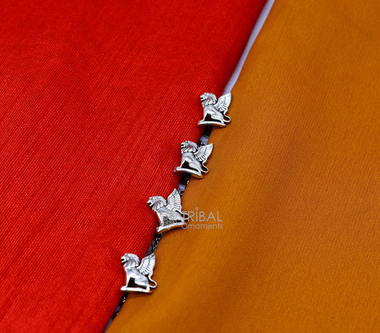 925 Sterling Silver winged lion design set of 4 kurta Buttons for Fashion Perfection, silver cufflinks, cultural trendy jewelry btn34 - TRIBAL ORNAMENTS